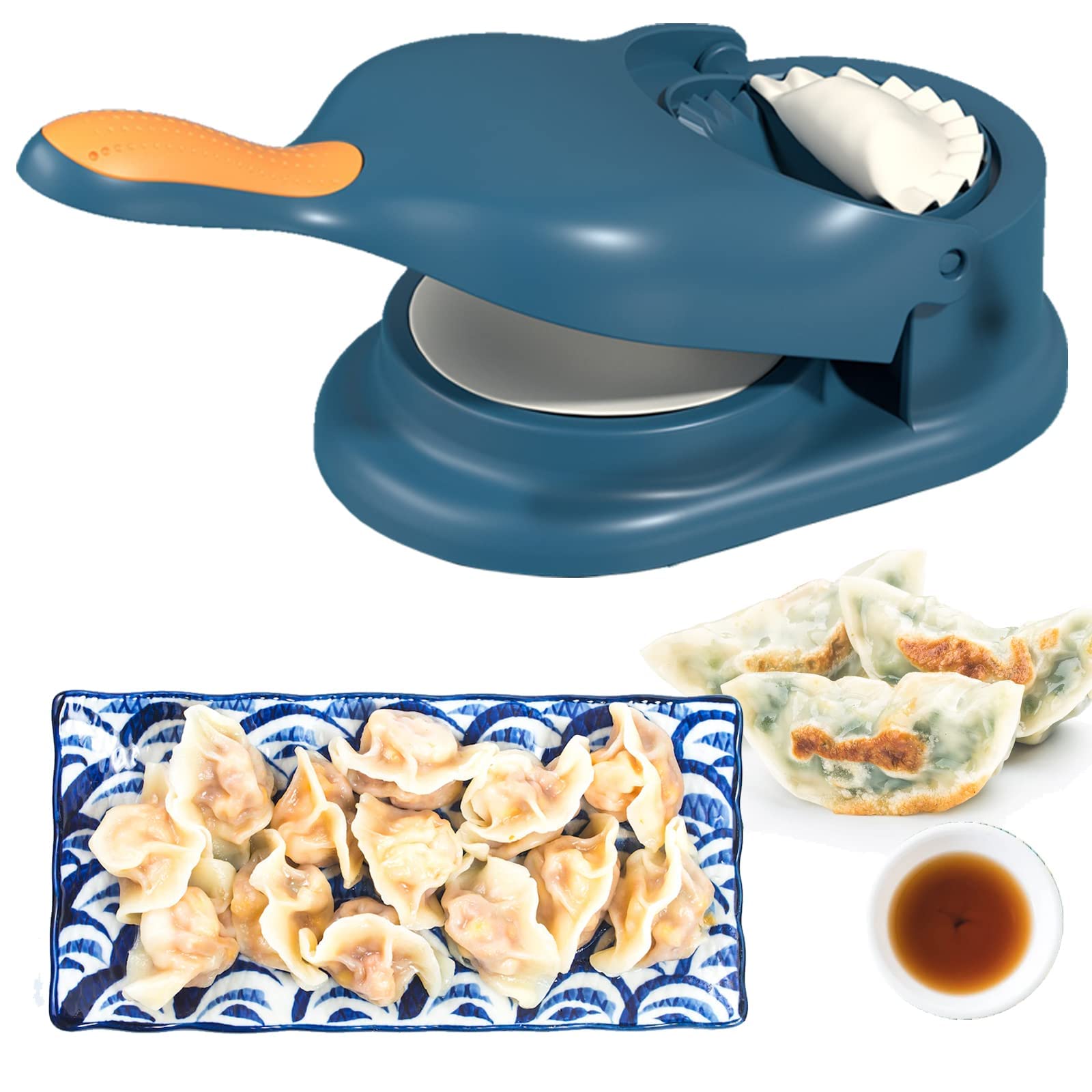 SYOSI Dumpling Maker Press, 2 in 1 Dumpling Empanada Maker Machine, Manual Dough Presser Dumpling Wrappers Press, Kitchen Maker for Dumpling Molds Skin Wrapper Mould Dough Press Maker