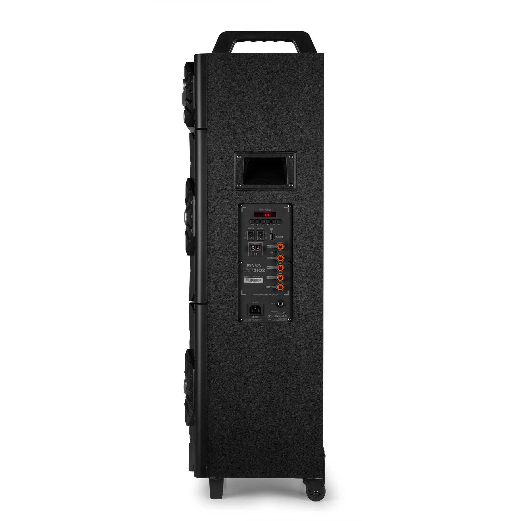 Fenton LIVE2102 - Aktywny głośnik Bluetooth USB 10" 800 W czarny | Wbudowany Bluetooth i USB, moc 800 W, 10-calowy głośnik niskotonowy, idealny na imprezy, bary i prezentacje