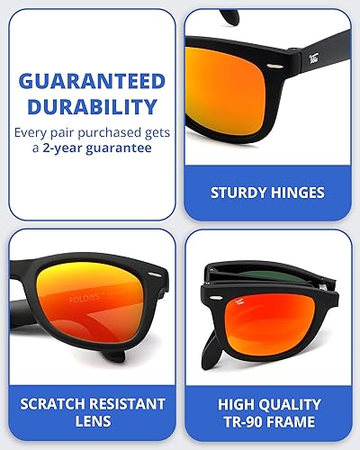 Miniatura 3 de Foldies Classic - lentes de sol polarizados y plegables con gamuza de limpieza y funda de piel