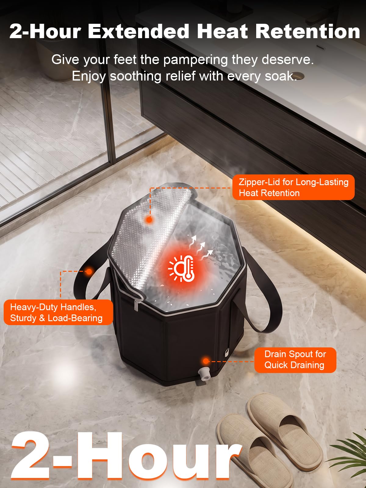 Bassin de bain de pieds portable pliable pour le camping et le lavage en plein air