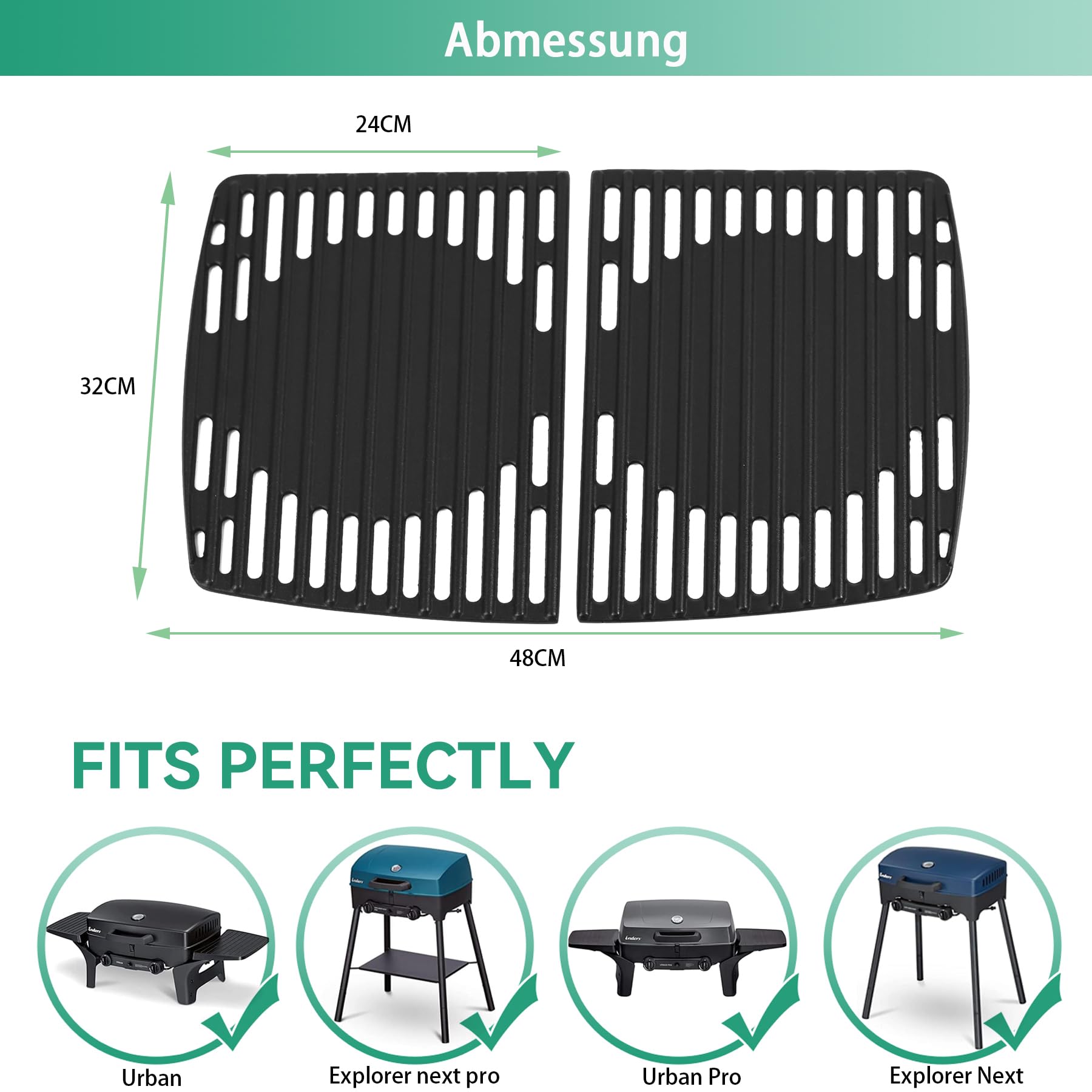 Piastra In Ghisa Reversibile Enders Per Barbecue A Gas - Liscia E Scanalata, Modelli Urban & Explorer - Foto 6