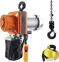 VEVOR 1 Ton Electric Chain Hoist 2200 lbs Capacity, 10ft Lift Height, 10ft/min Speed, G100 Chain, 120V Overhead Crane w/10ft Remote