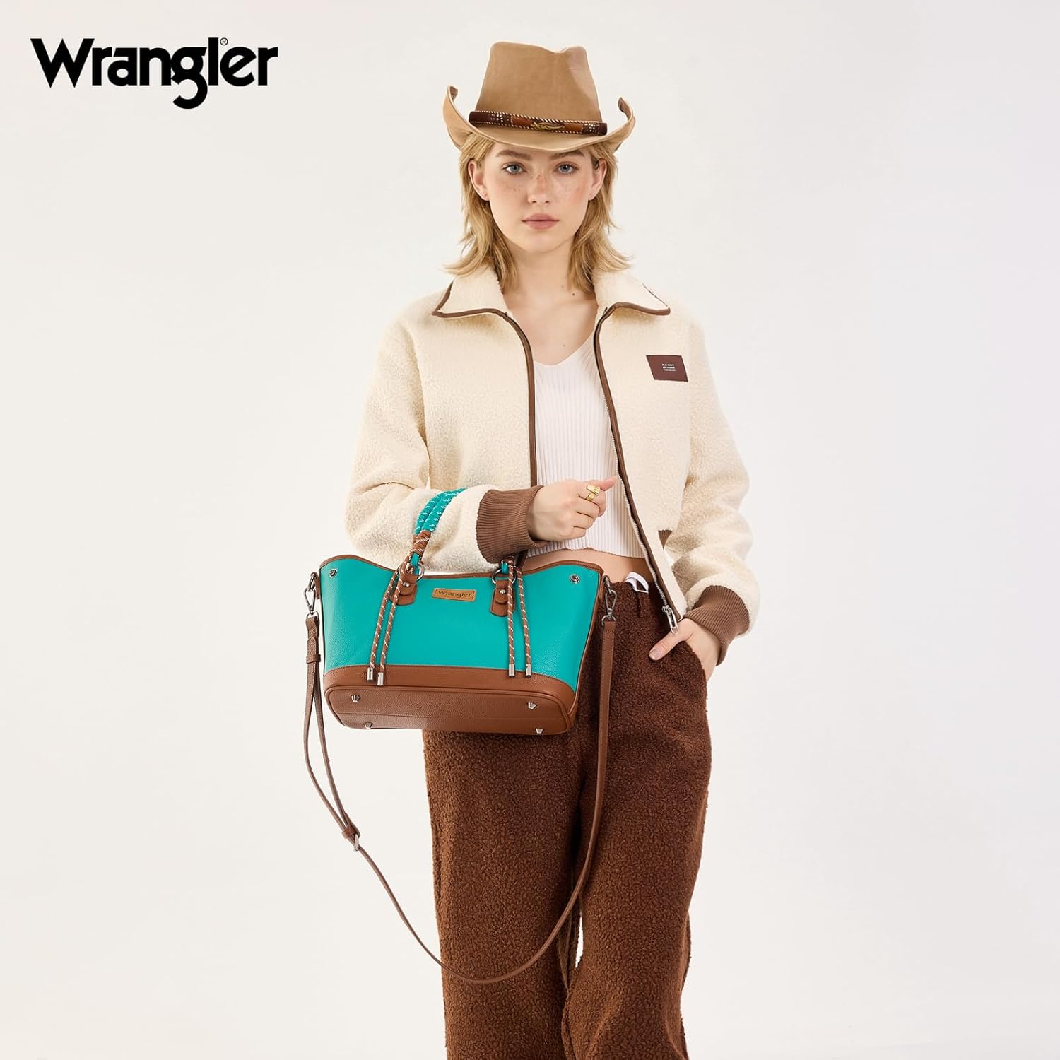 Montana West Wrangler Tote Bags for Women Medium Satchel Purse with Designer Braided Rope Top Handle