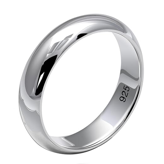 LANDA JEWEL Anillo De Boda De Plata De Ley Maciza