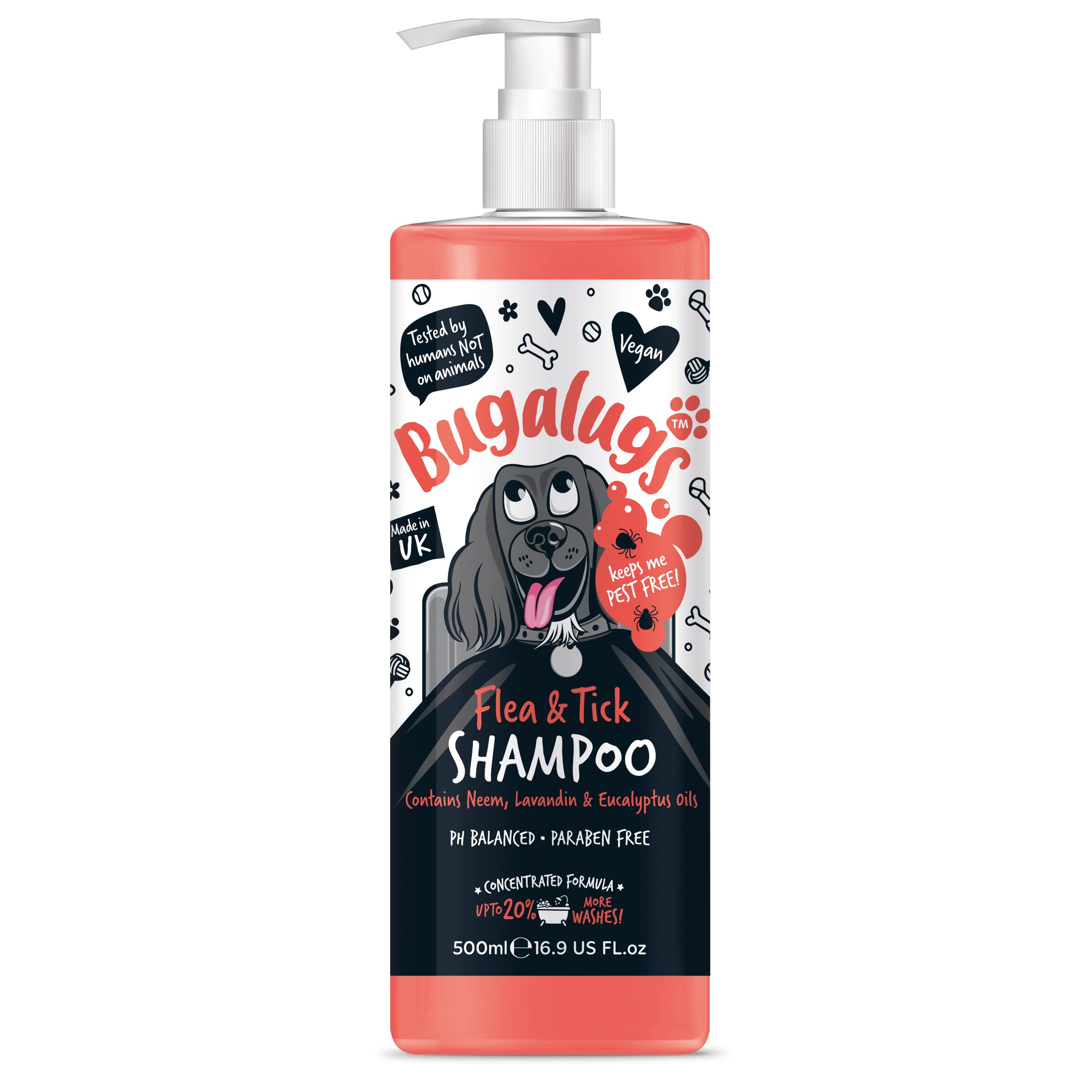Buy Flea and Tick Dog Shampoo by Bugalugs, Works on Smelly Puppies