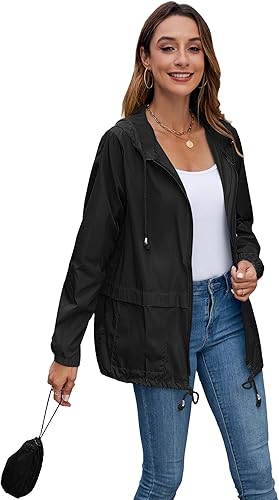 Miniatura 3 de Hount - Chaqueta impermeable para mujer, ligera con capucha y plegable para la lluvia y actividades al aire libre (tallas S-3XL)
