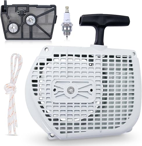 Recoil Starter Assembly Fits for Stihl 028 028 AV Series Compatible with 028 AV Super 028 Super and 028 WB Replace 1118 080 1805, 1118 120 1611 with Air Filter Pull Cord Spark Plug