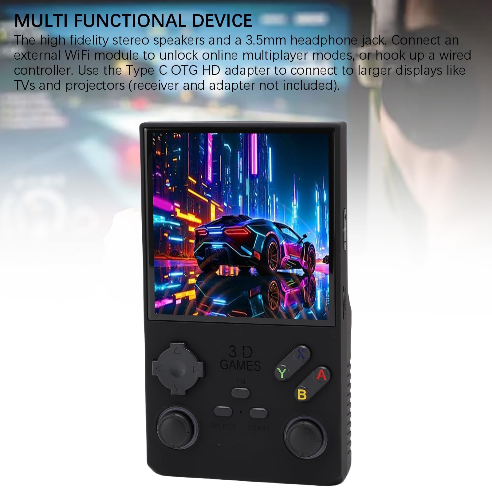 Console da gioco retrò da 4 pollici con 45 emulatori 4000 mAh dimensioni della tasca portatile della batteria per divertimento illimitato (nero)
