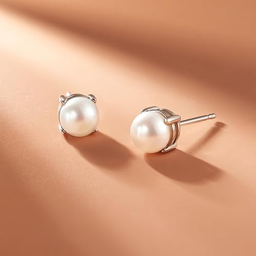 Miniatura 5 de Tienda Essentials Sterling Silver Genuine or Created Round Cut Birthstone Stud Earrings