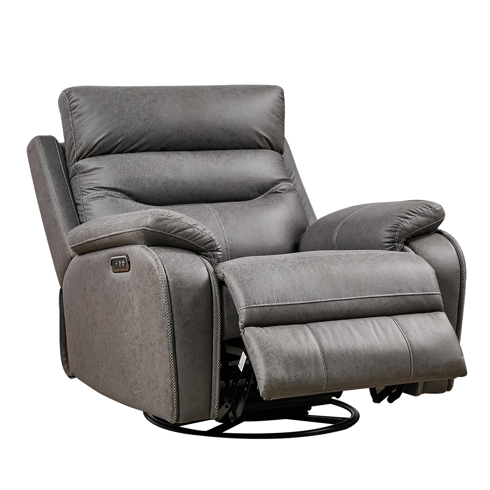 ROYALSON Dual OKIN Motor Power Recliner Chairs Swivel Rocker Recliner with One-Key Reset Button for Elderly Nursery Infinite Position, Power Headrest