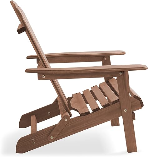 Miniatura 5 de Casafield Silla Adirondack plegable, juego de 2 sillas de madera de cedro para exteriores para patio, terraza, patio, césped y jardín, parcialmente