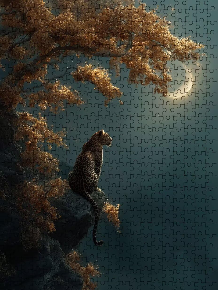 Gelber Leopard Puzzle 5000 Teile Erwachsene, Jigsaw Puzzle 5000 Teile, Komplex Herausfordernd Puzzles, Familie Spiele, Impossible Klassische Puzzles, für Wanddekoration und Geschenke FNKL2-555