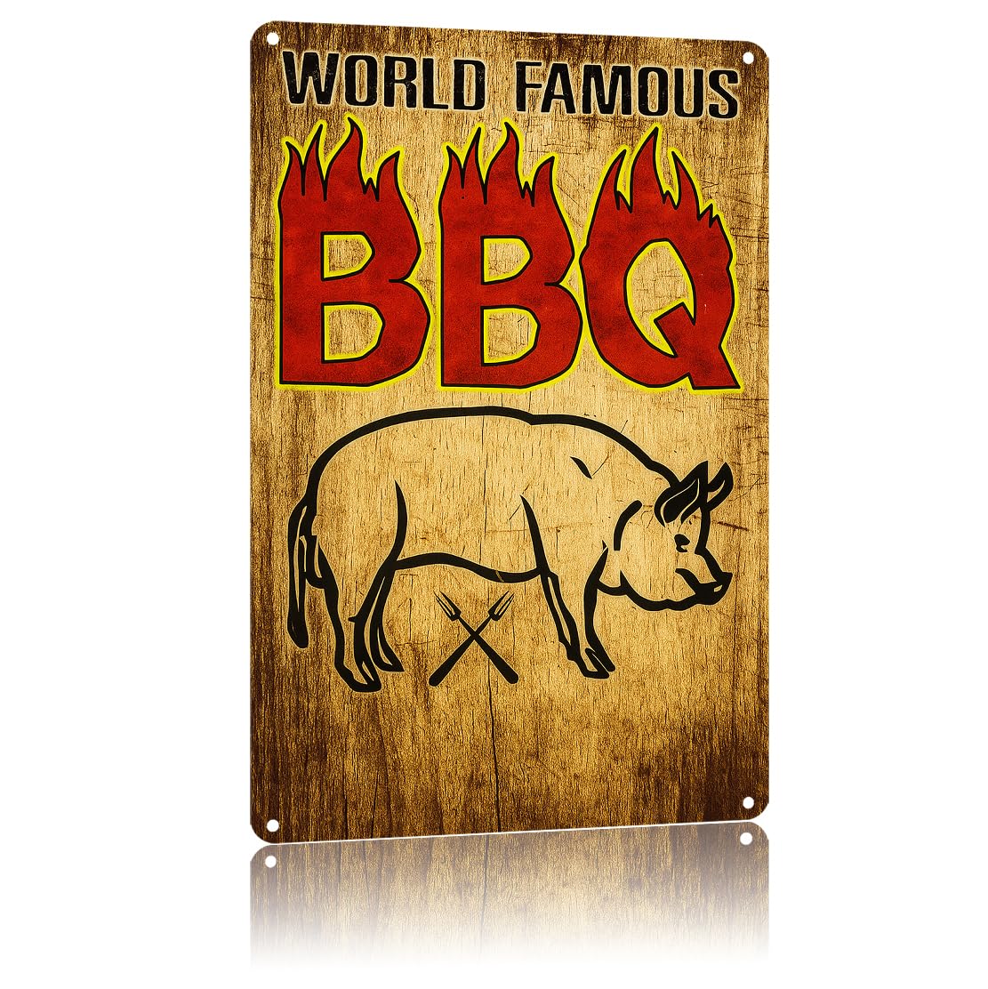 KWQDOZF Funny Metal Signs Posters BBQ Sign Wall Art for Yard Outdoor Lawn Garden Home Decor 8X12inch