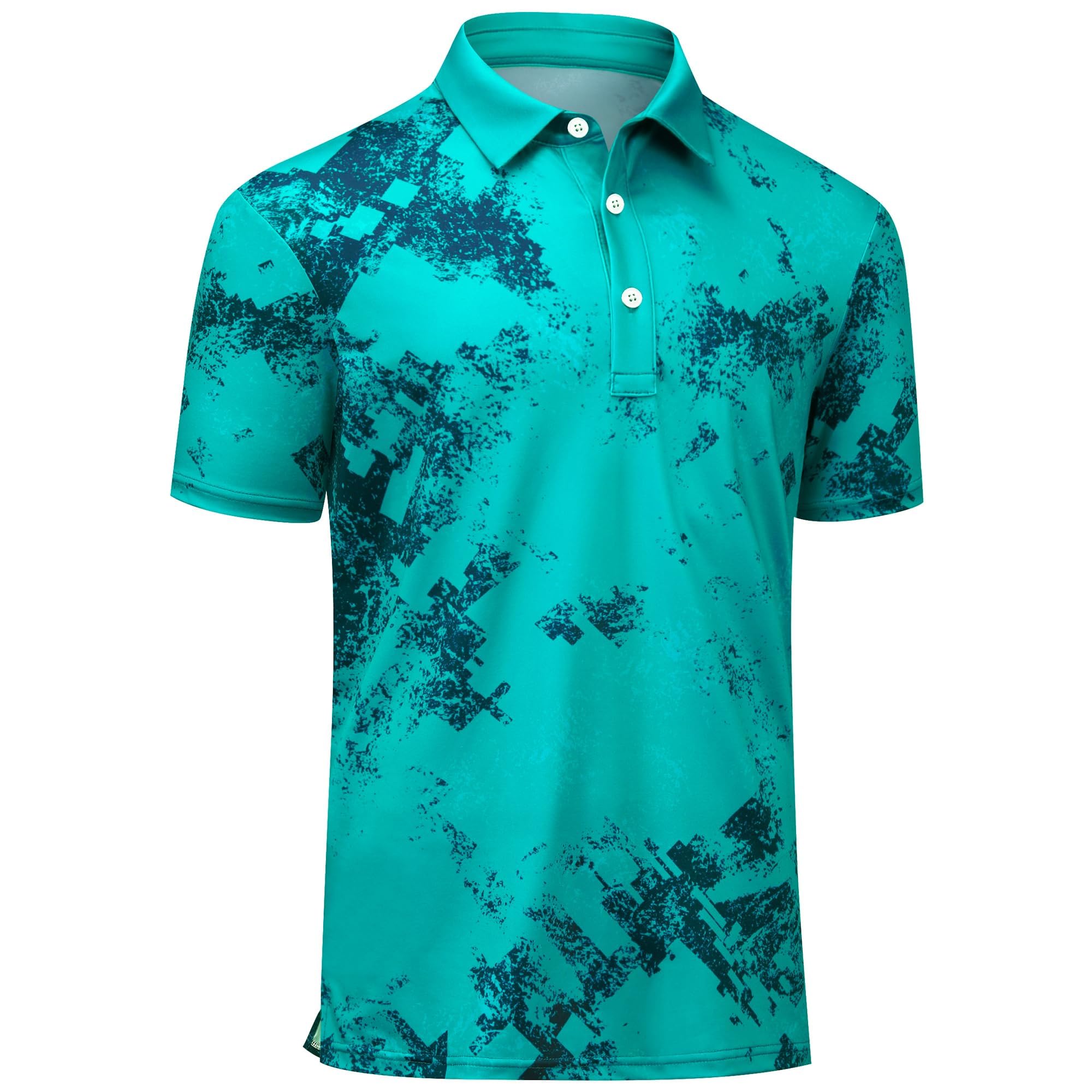Men's Golf Shirts-Moisture Wicking Dry Fit Performance Recycled Polo Short Sleeve for Bussiness Casual Tennis