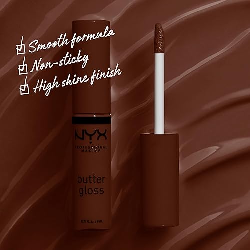 Miniatura 2 de NYX MAQUILLAJE PROFESIONAL Brillo de mantequilla azúcar moreno, brillo de labios no pegajoso - Lava Cake (Rich Brown)