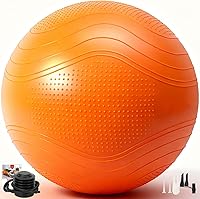 Gruper Anti-Burst Yoga Ball 2200LB Capacity - Non-Slip Exercise Ball for Pregnancy, Workouts, Stability Chair, Multiple Sizes w/ Pump & Guide
