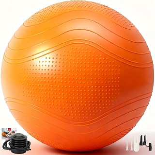 Gruper Anti-Burst Yoga Ball 2200LB Capacity - Non-Slip Exercise Ball for Pregnancy, Workouts, Stability Chair, Multiple Sizes w/ Pump & Guide