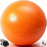 Yoga Ball, Multiple Sizes Non Slip Exercise Ball for Workout, Birthing, Balance, Stability, Pregnancy, 2200LB Capacity, Anti Burst Chair for Home and Office, Includes Quick Pump & Fitness Guide