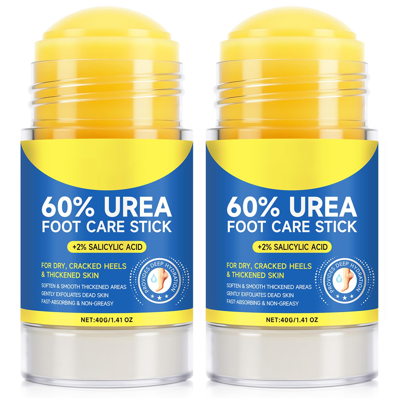 2Pcs 60% Urea Cream Stick, Improves dry skin with 2% Salicylic Acid