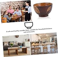 Vista 2 de ABOOFAN 3 piezas de hojas tazón de madera recipiente de verduras recipiente de pasta cuencos de arroz japonés Tazón de madera para comer tazón