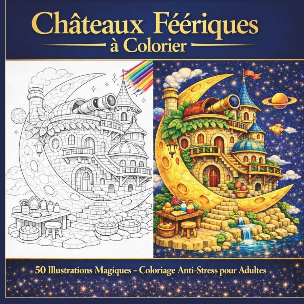 Voyage Magique à Travers 50 Châteaux Féeriques – Coloriage Relaxant pour Adultes: Coloriage anti‑stress pour adultes – détente, créativité et châteaux féeriques