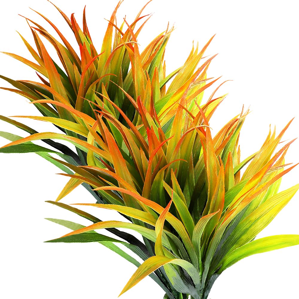 Plantes artificielles résistantes aux UV lot de 12 fleurs orange pour terrasse et jardin