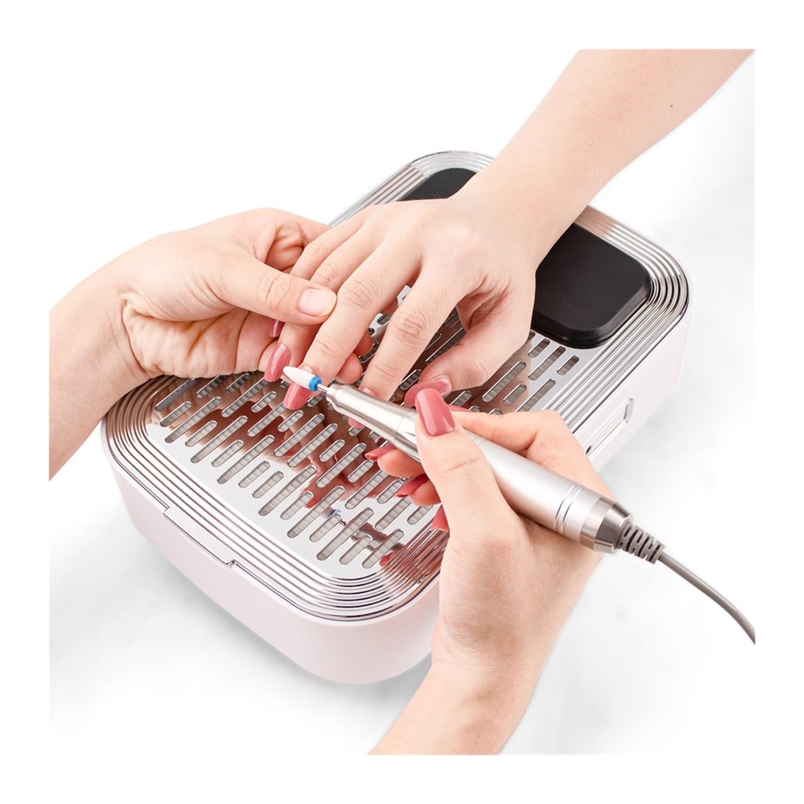 Aspirador UñAs, Aspiradora de succión de polvo de uñas inalámbrica, potente limpiador potente de 80W, manicura for recoger arte de uñas limpio, 4500RPM