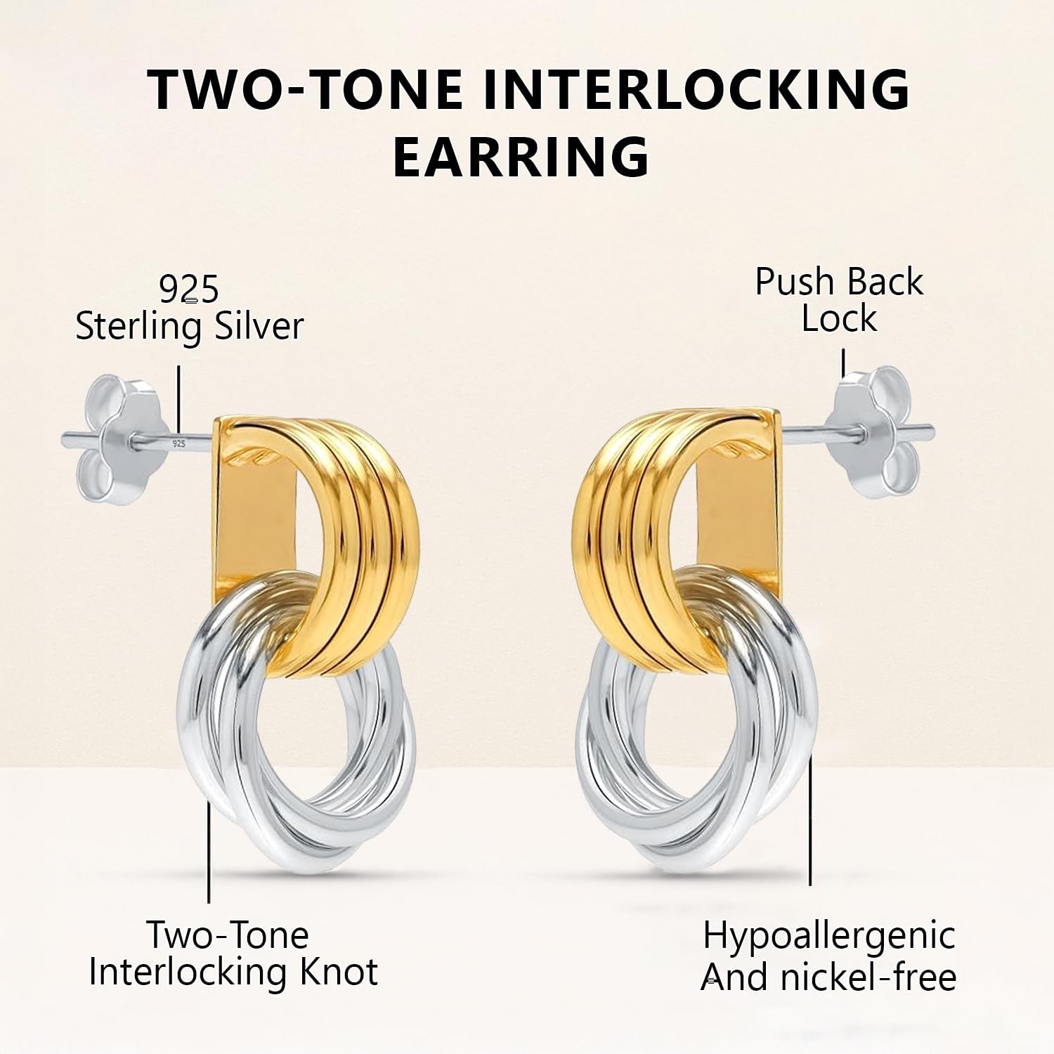 LeCalla 925 Sterling Silver Love Knot Stud Earrings for Women | Classic, Textured, Textured Celtic Knot Designs Studs Earring Jewelry Gift for Birthday, Anniversary & Special Occasions - Image 4