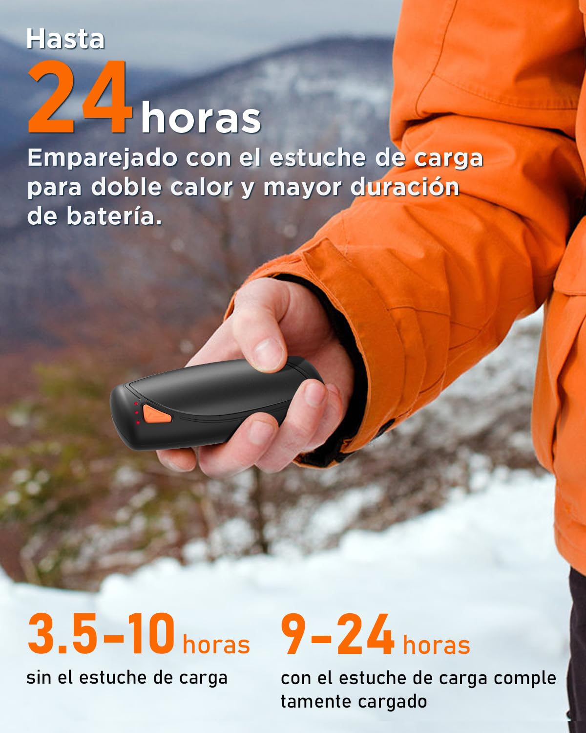 Lepwings Calentador de Manos Recargable 2 Piezas con Estuche Carga, 14000 mAh Calienta Manos de Bolsillo, Calentador Manos Electrico USB, Temperatura de Nivel 3, Regalos Invierno para Exterior