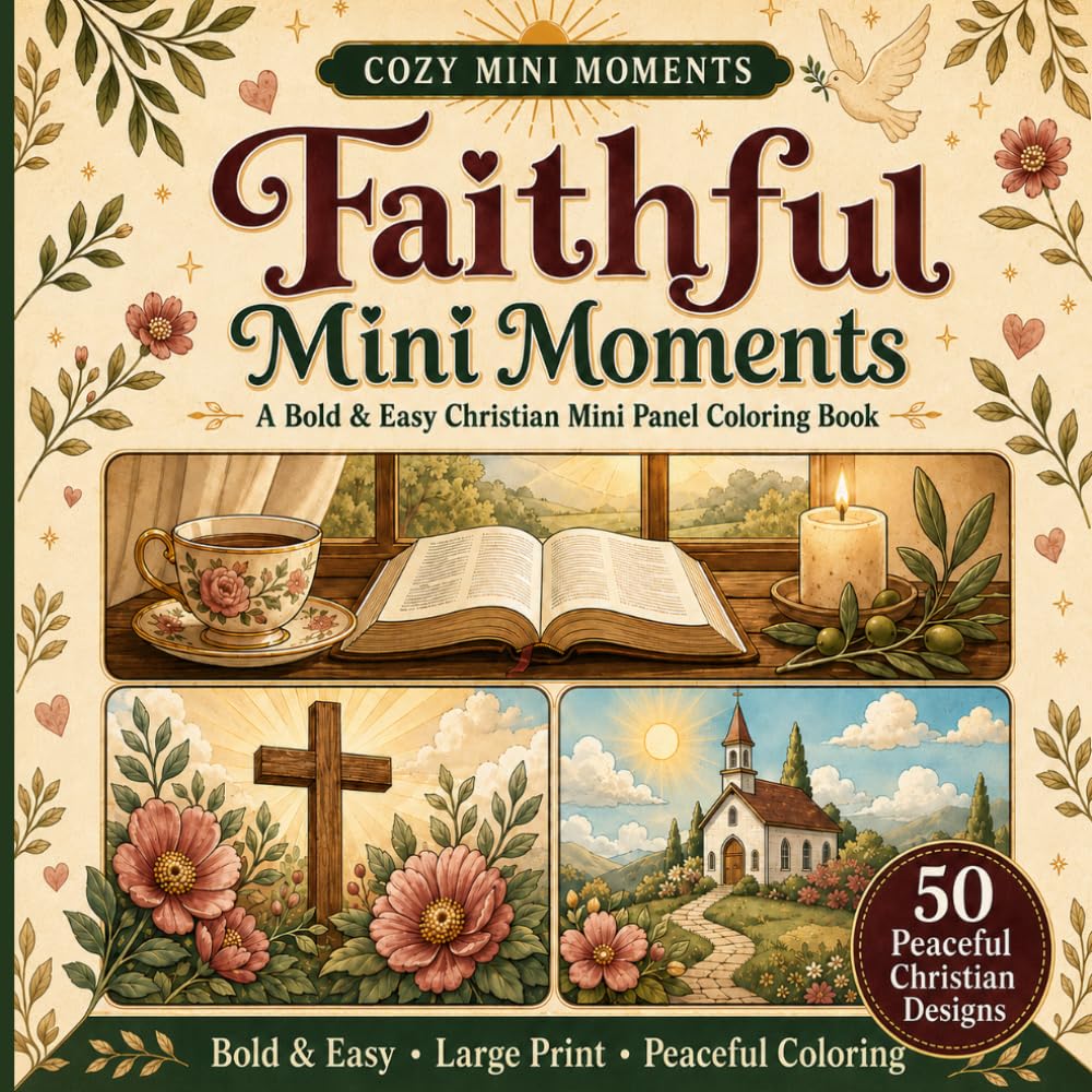 Faithful Mini Moments: A Bold & Easy Christian Coloring Book with Quick Faith-Filled Mini Panels for Adults, Teens and Seniors (Cozy Mini Moments)