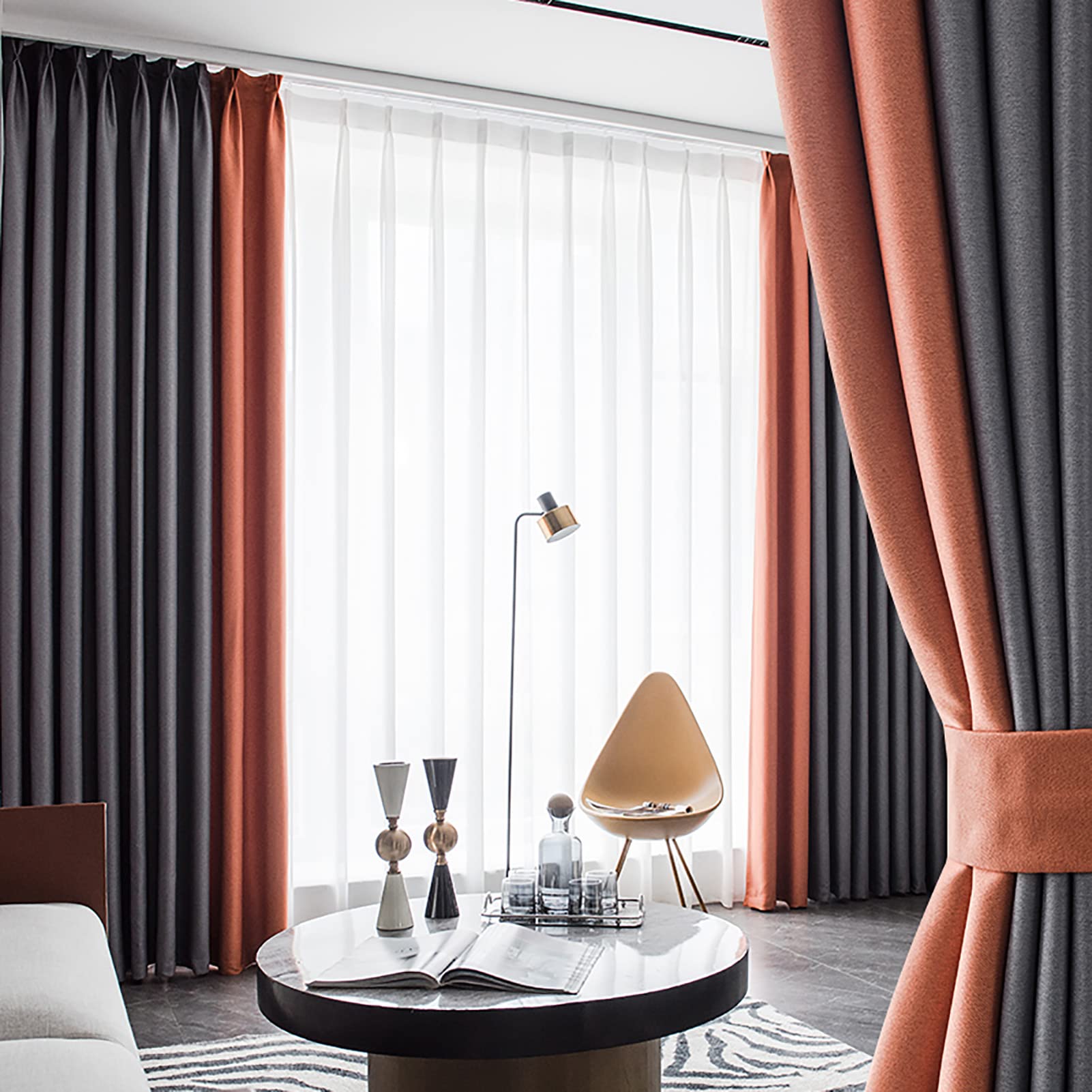 YoungsTex - Cortinas 100% Opacas De 63 Pulgadas De Longitud Para