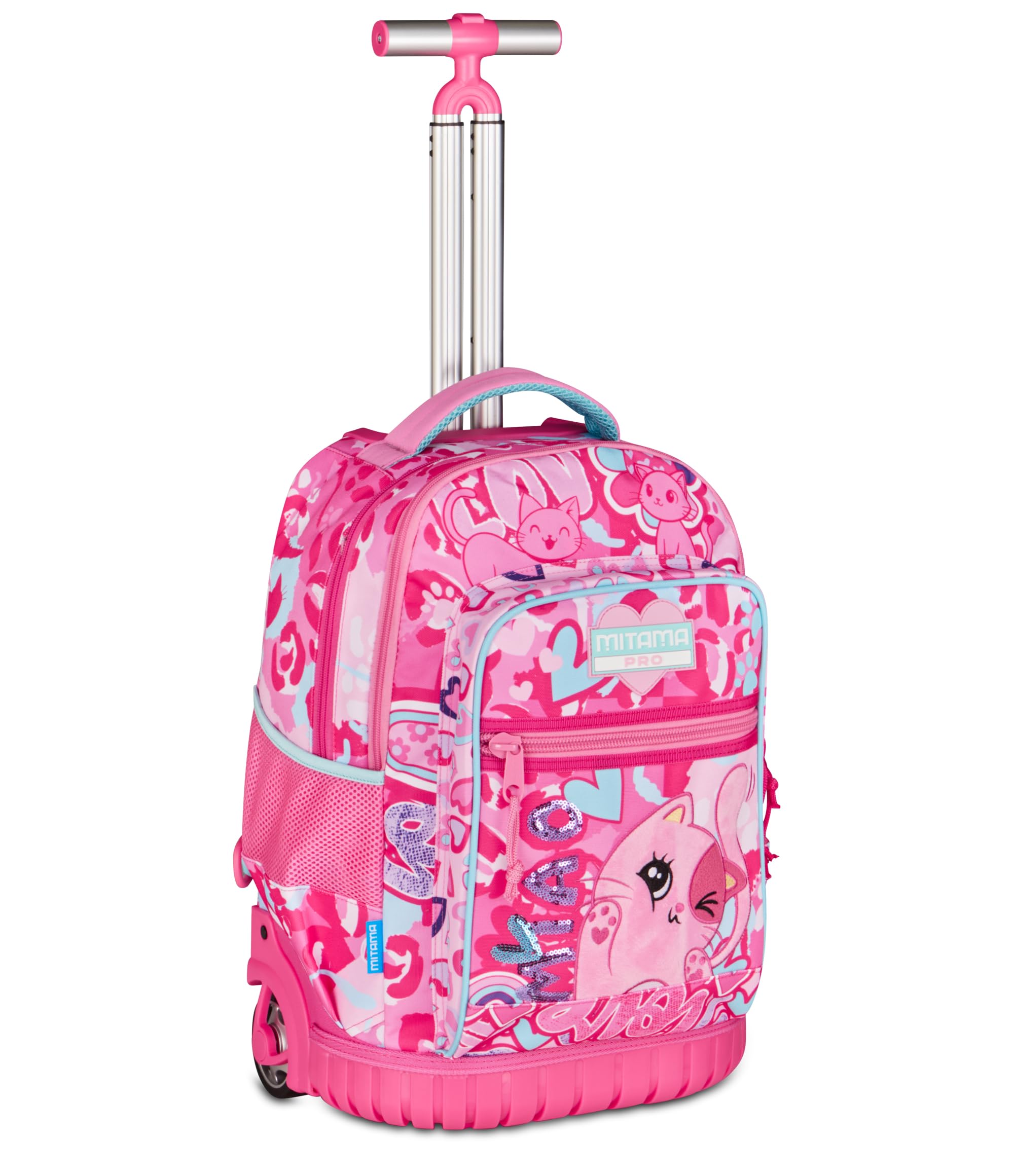 Mitama Trolley Run Extra CUTIECAT, 33 Lt, Doppio Scomparto, Rosa, Tasche multi funzione, bambina, Scuola elementare e media, Tempo libero e viaggi