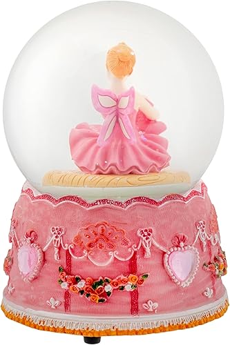 Miniatura 4 de Elanze Designs Bailarina giratoria princesa hada 3.937 in resistente viento musical purpurina agua nieve globo mesa tocador decoración toca Tune