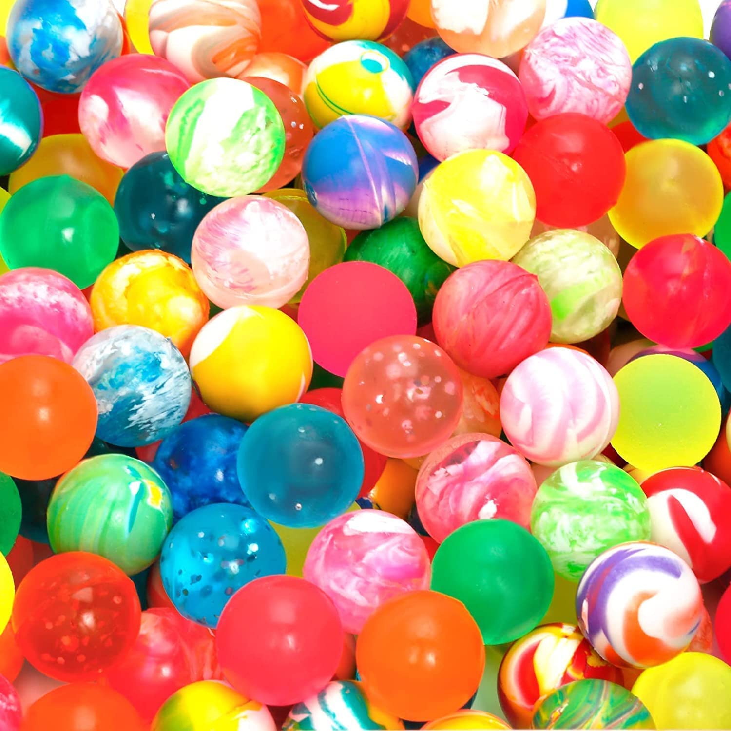 Karrma Ltd. Bouncy Jet Balls 15Pk - Bouncy Balls 25mm in Assorted Colours and Designs -for Kids Birthday Christmas -Party Bag Fillers - Loot Bag Gifts Classroom Homeschool Reward for Boys and Girls