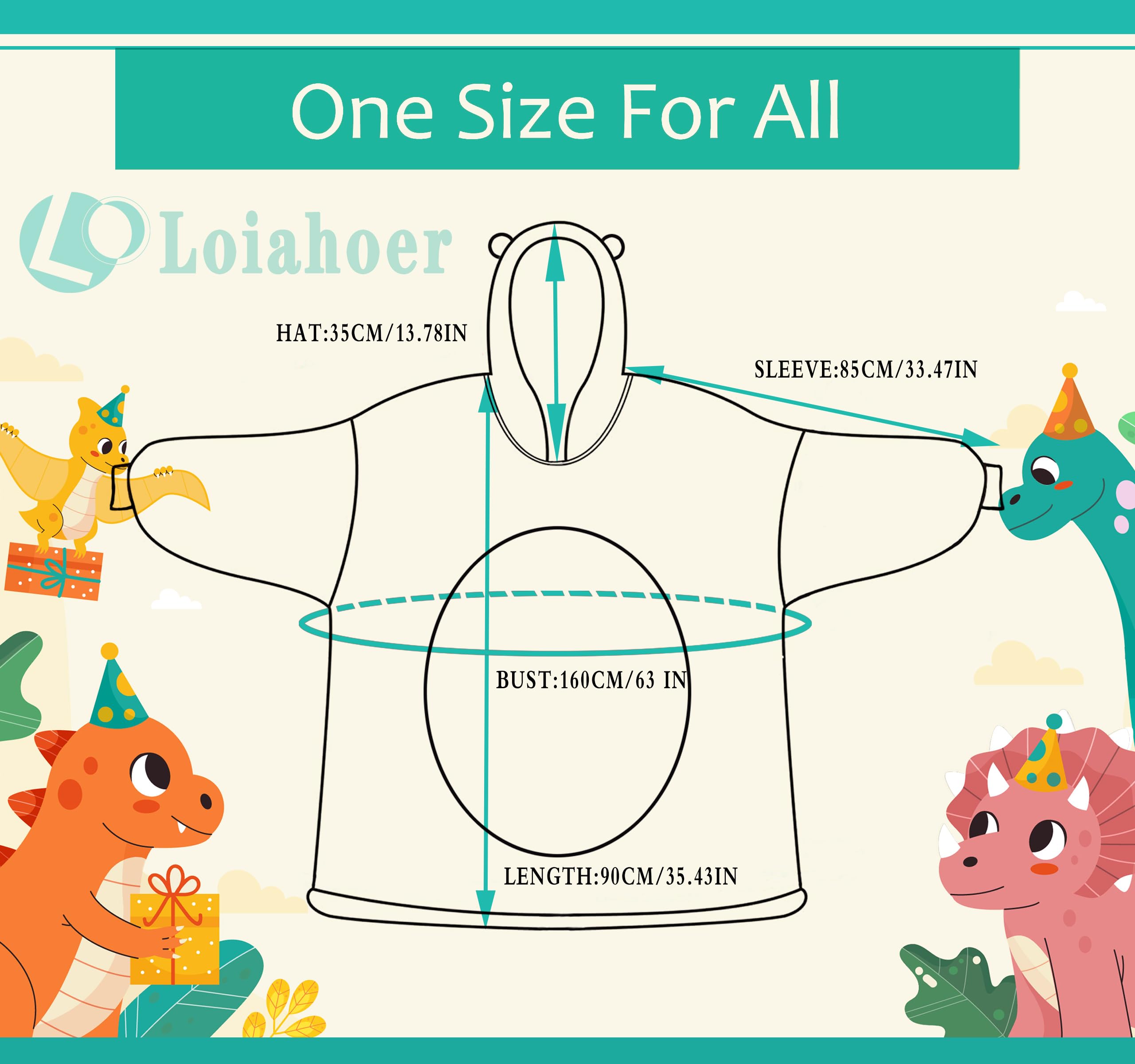 Loiahoer Unisex Triceratops Kostüm Hoodie,Mikrofaser & Sherpa Tie-dye Dino Tragbare Decke Karneval Halloween Kostüm, Einheitsgröße für Alle