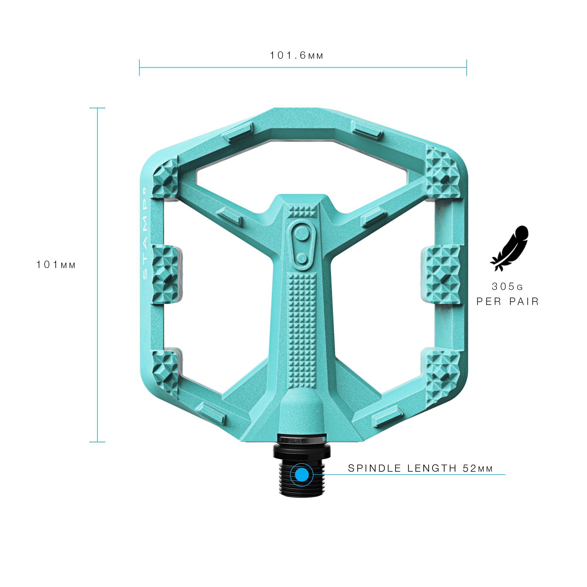 Crankbrothers Stamp 0 MTB Pedale, Türkis, Größe S – Ansicht 3