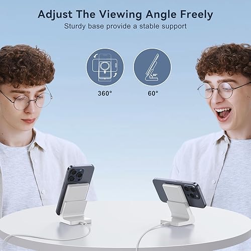 Miniatura 5 de Cargador inalámbrico magnético para iPhone Banco de energía portátil de 5000 mAh - Paquete de batería desmontable Mag-Safe compatible con iPhone 15