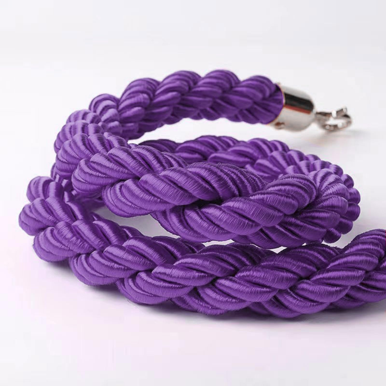GXXINGIN Purple Twisted Queue Divider Crowd Control Barrier Rope, Stanchion Rope with Hooks, Crowd Control Stanchion Rope 3/5/8/10Ft, Twisted Crowd Control Rope, Braided Hemp Rope Barrier, 3.2cm (Col