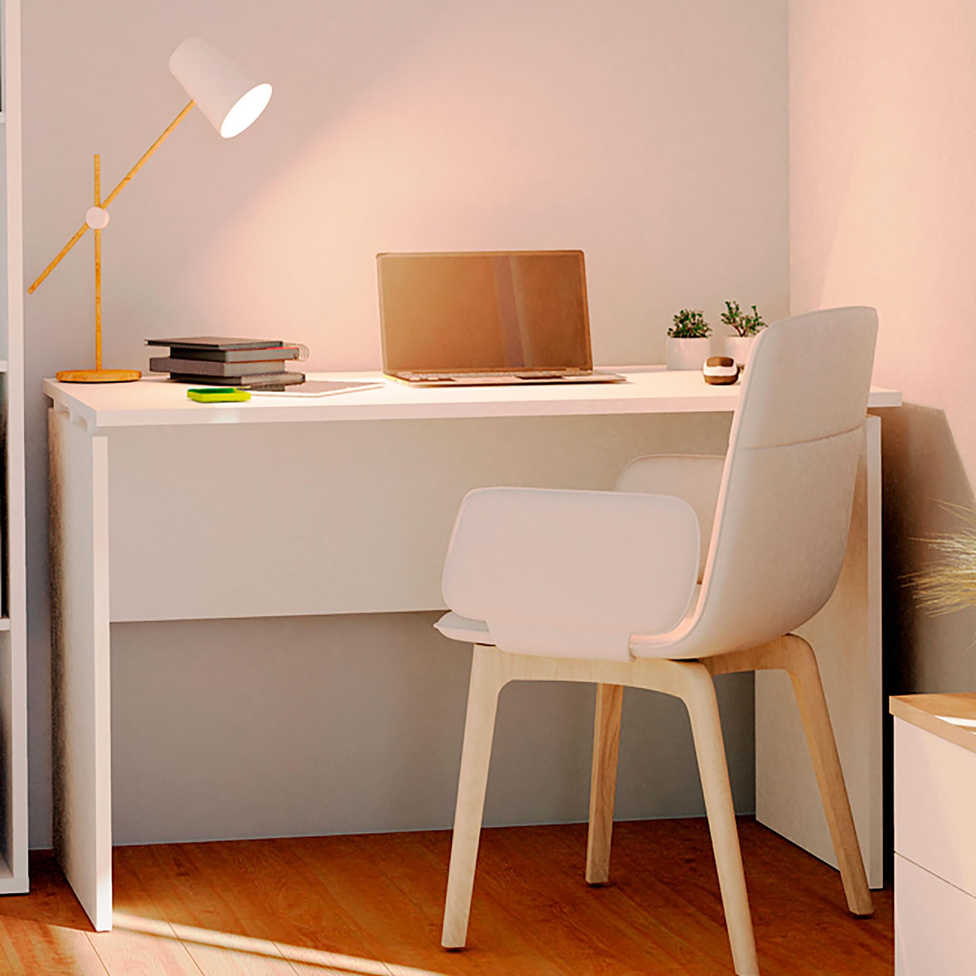 briebe Escritorio, Mesa de Ordenador Oficina, Estudio 76x120x68cm (Alto x Ancho x Profundo), Despacho, Habitación, Desk, Zenith (Blanco)
