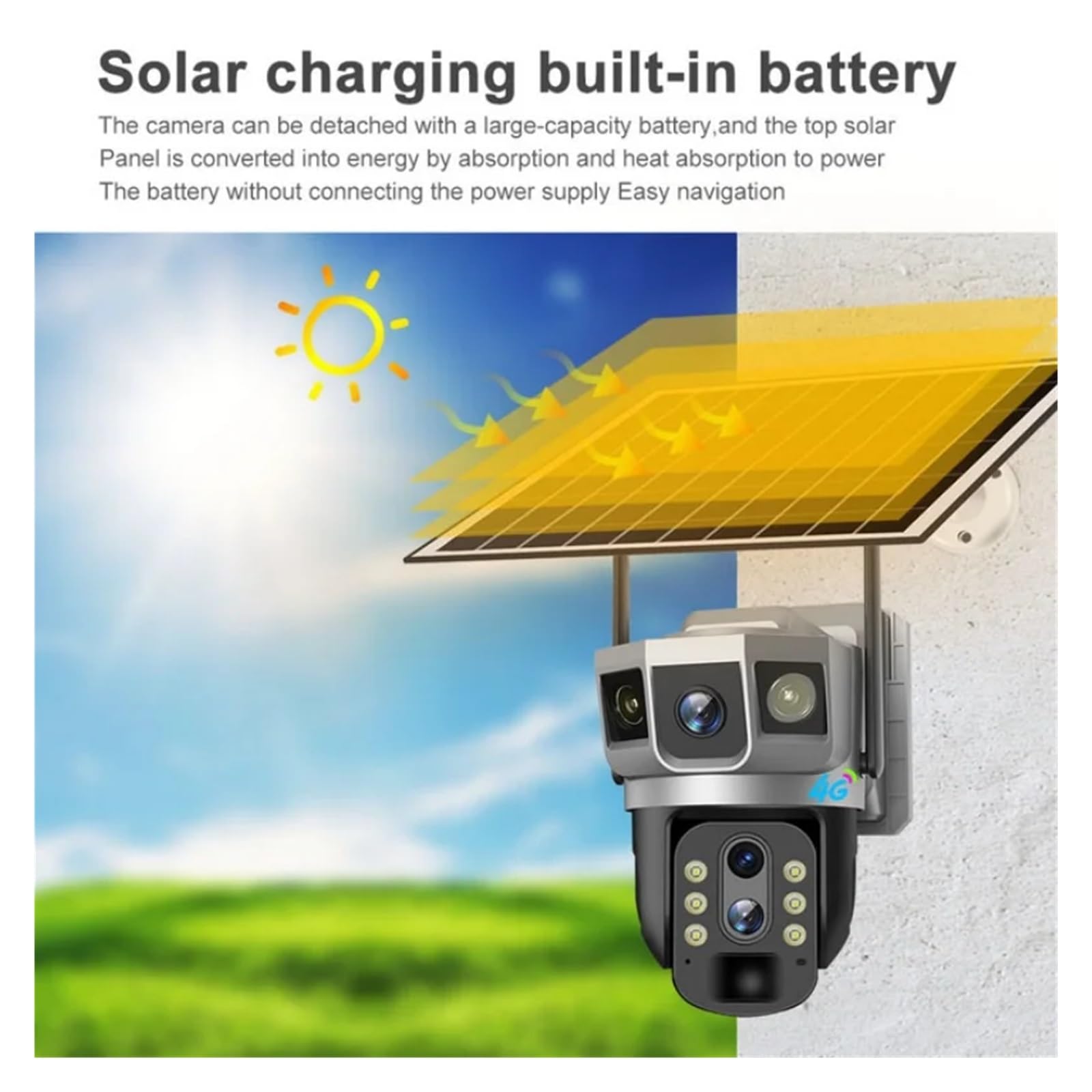 Caméra de sécurité Solaire 4G PTZ 12MP 6K