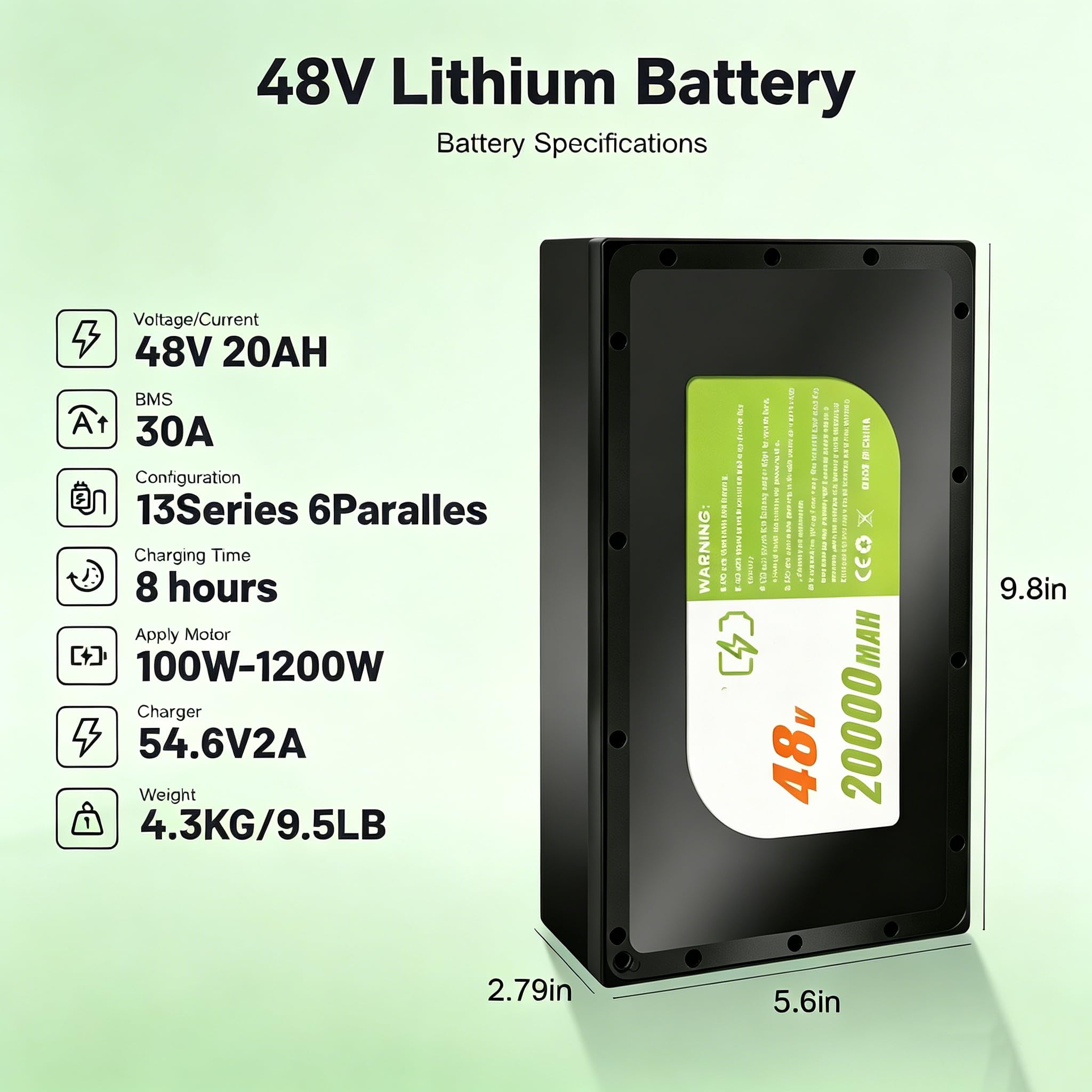 Amazon.com : CXZCXZ 48V20Ah Universal Power Pack, 48V/52V Battery
