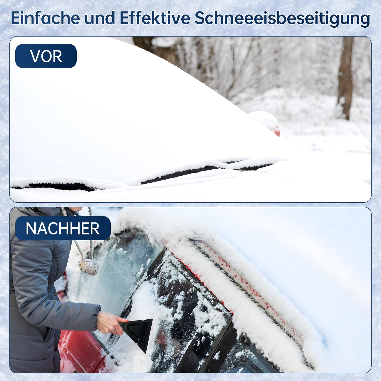 Grattoir à Glace, Gratte-Givre Racloir En Plastique Avec Manche Antidérapant Outil