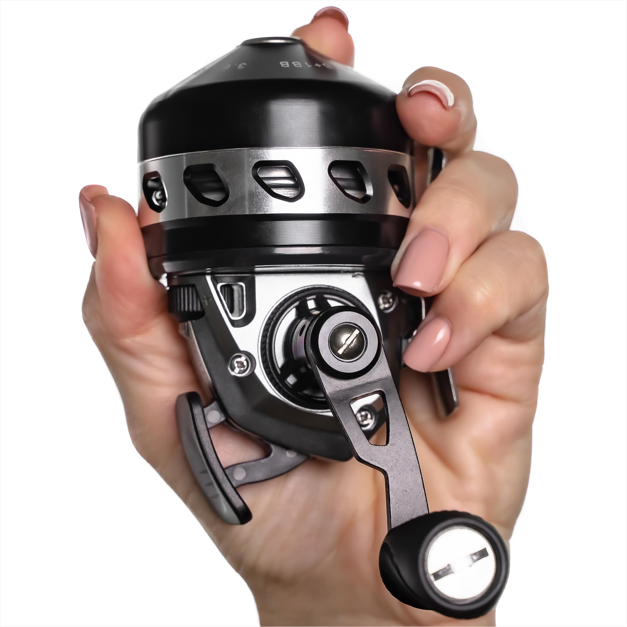 BALLISTA Spincast Bowfishing Reel Slingshot Bow Fishing, Stainless Steel, Left/Right Reversible Handle