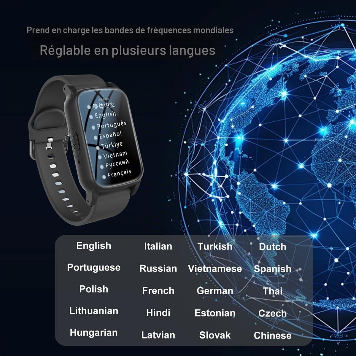 Bracelet Alarme Personne Agee Montre d'urgence Senior avec Détecteur De Chute Bracelet SOS Et Alarme De Chute SeniorBlack,1.25 * 0.57 * 2.22inch