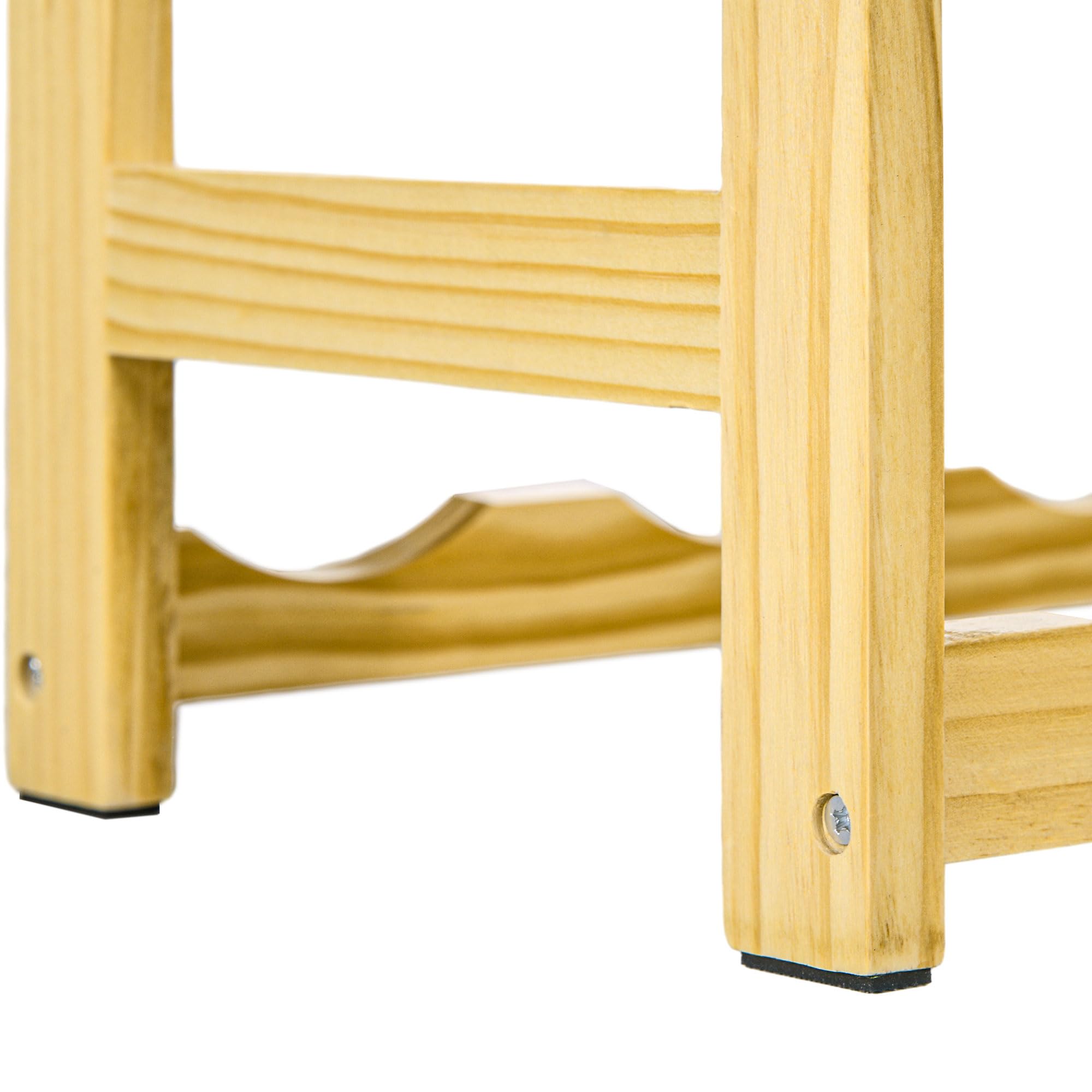 HOMCOM Casier Bouteilles vin pour 42 Bouteilles, Porte-Bouteille en Bois à 7 Niveaux, Range Bouteille étagère à vin pour Salon Bar, 63 x 25 x 102 cm, Naturel