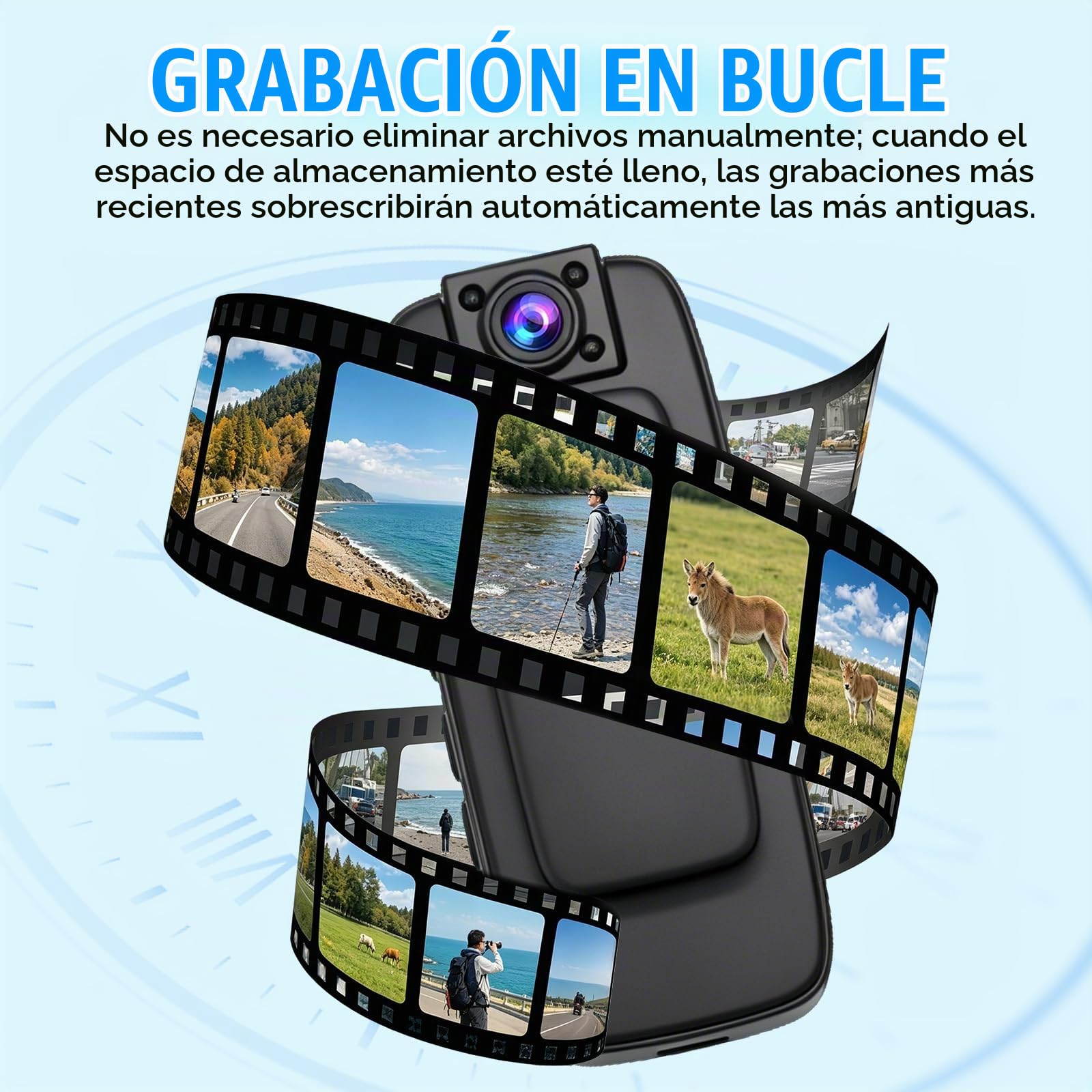BodyCam 256G Resistente al Agua con Función de Visión Nocturna, Cámaras Corporales 4K con Cámara Giratoria de 180°,Batería de 180 Minutos para Ciclismo,Deportes al Aire Libre,Viajes,Policía
