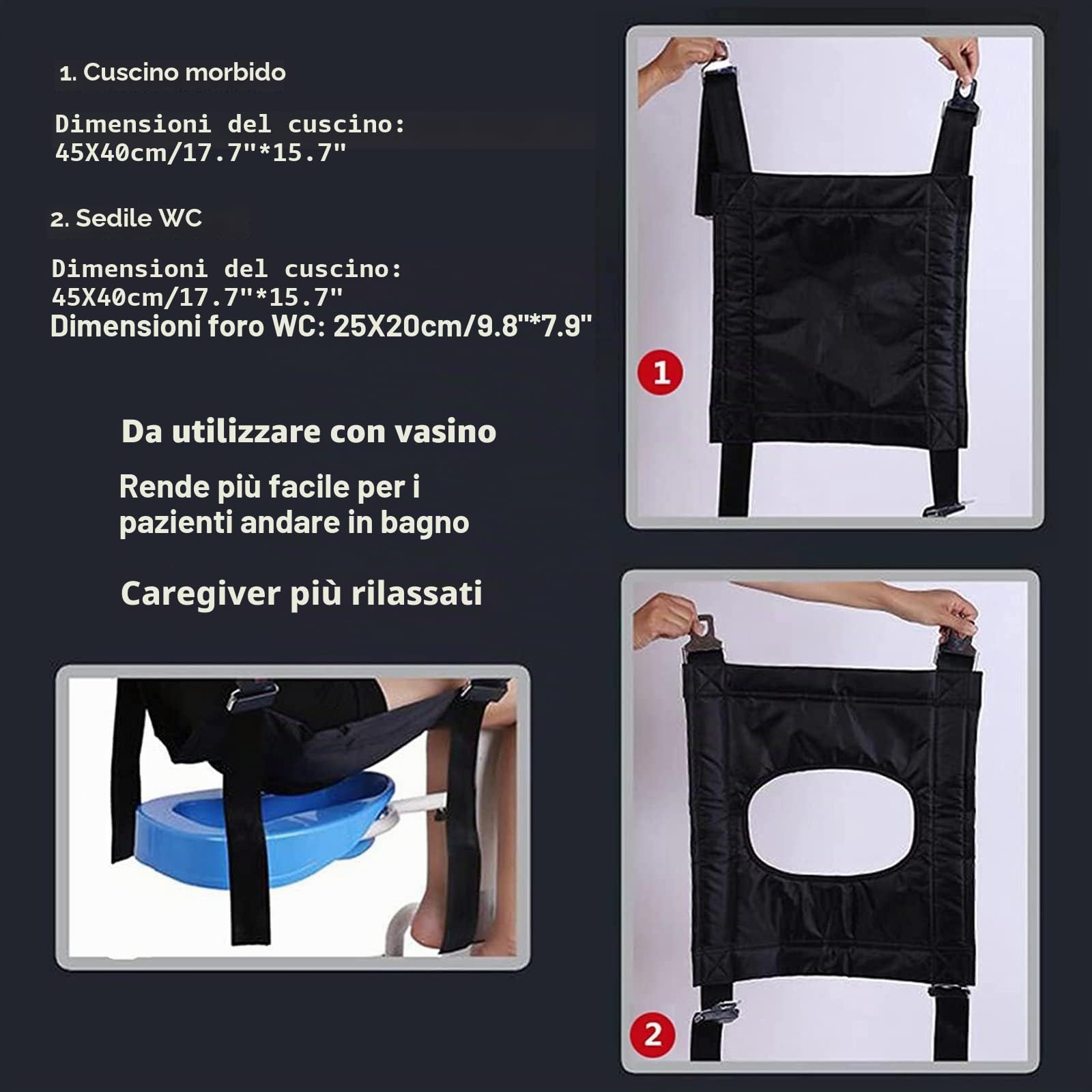 Sollevatore paziente per anziani e disabili, multifunzionale per trasporto di tutto il corpo, in acciaio, per trasporto su sedia a rotelle, portatile, dispositivo di sollevamento
