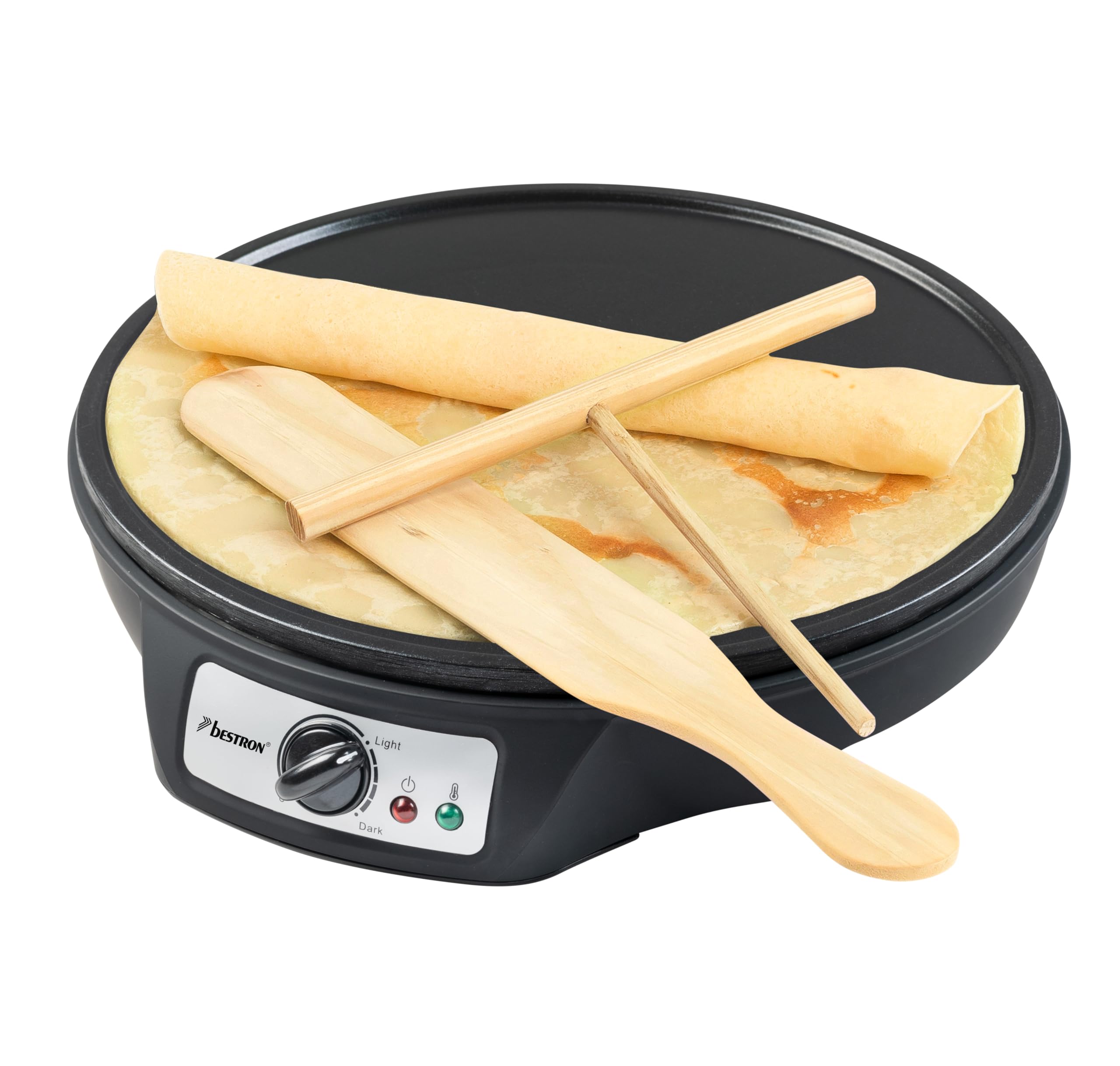Bestron ASW602ZBS Crepe Maker, Alloy Steel, Black