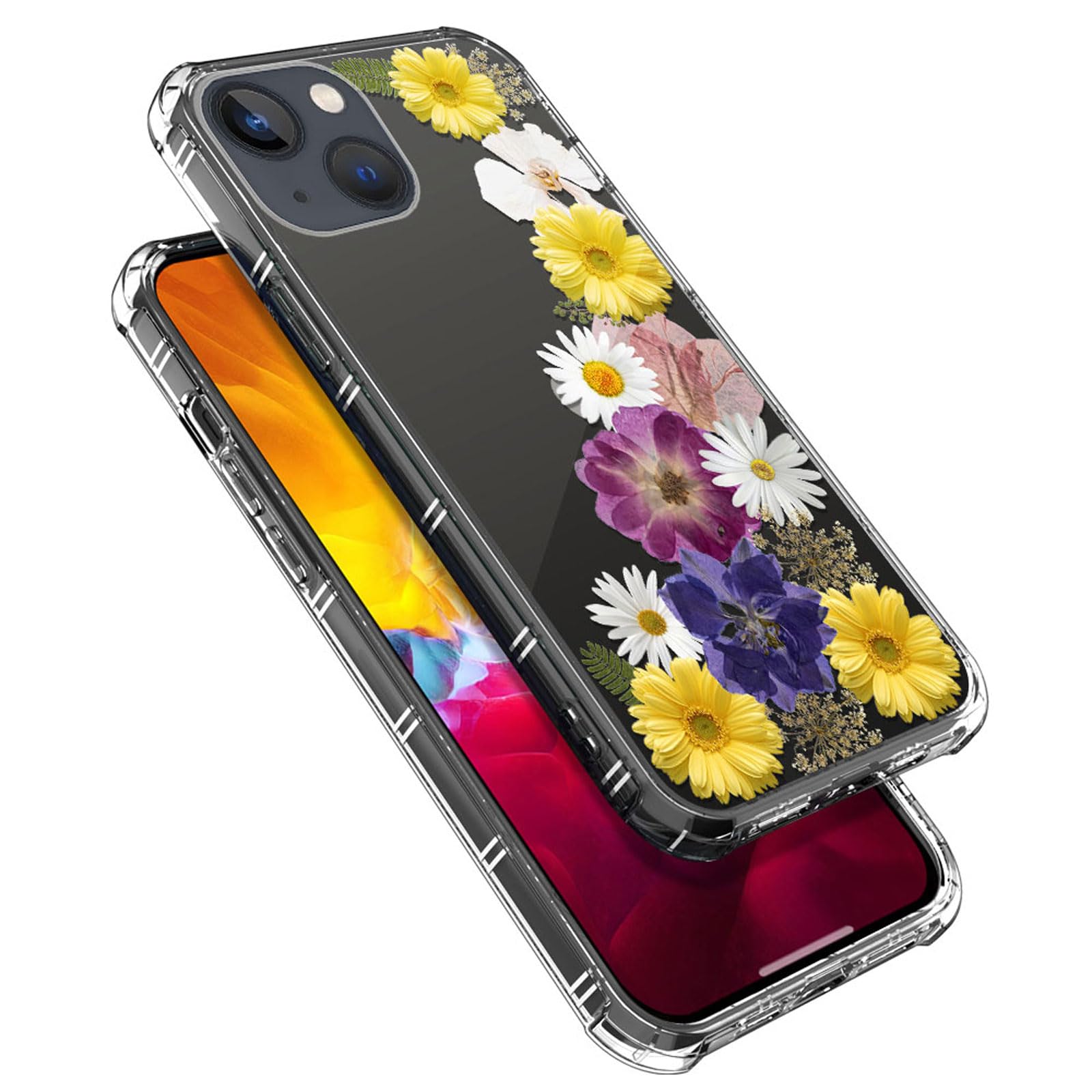 Amazon.co.jp: Yuning419 iPhone 13用ケース、ソフトTPU透明耐衝撃保護