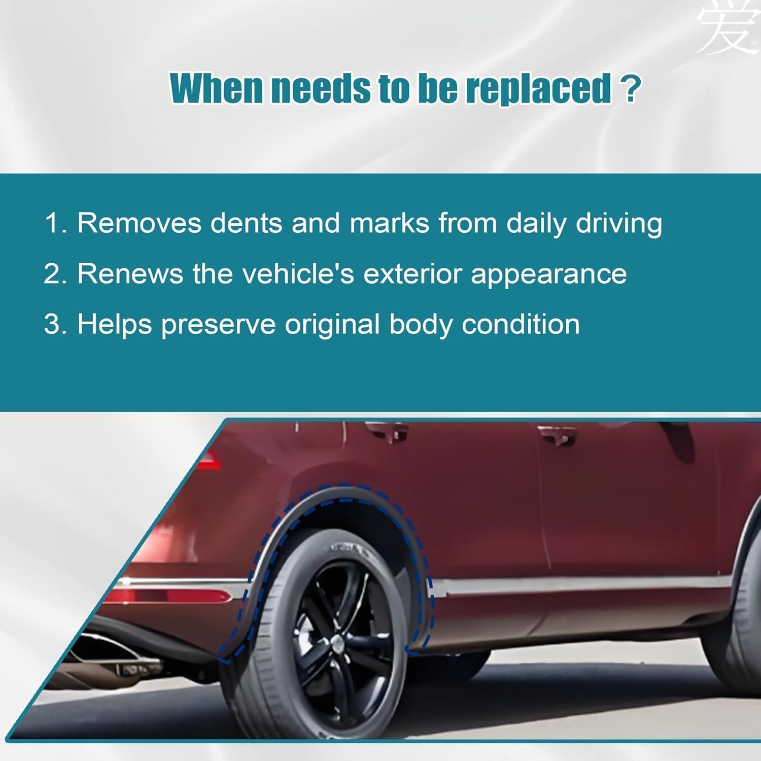 GXARTS Black Right Side Rear Fender Flare 7P6854820B9B9 Compatible with Volkswagen Touareg 2011-2018